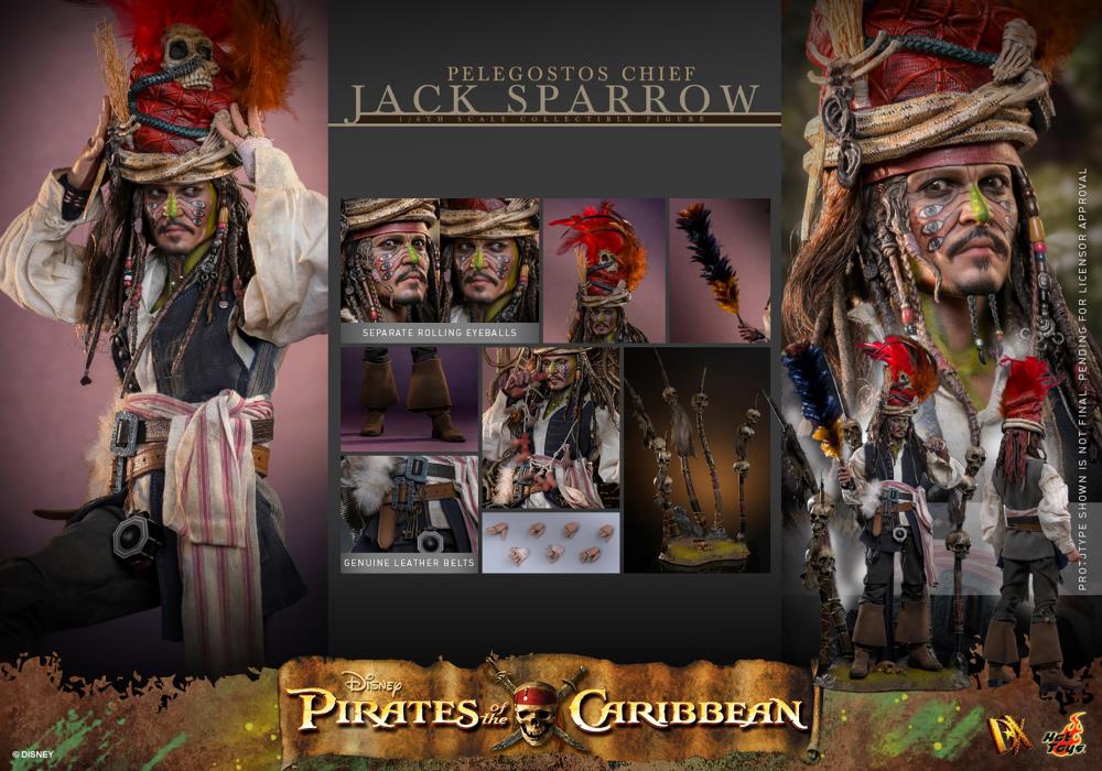 Pirates of the Caribbean Dead Man's Chest DX48 Pelegostos Chief Jack Sparrow 1/6th Scale Collectible